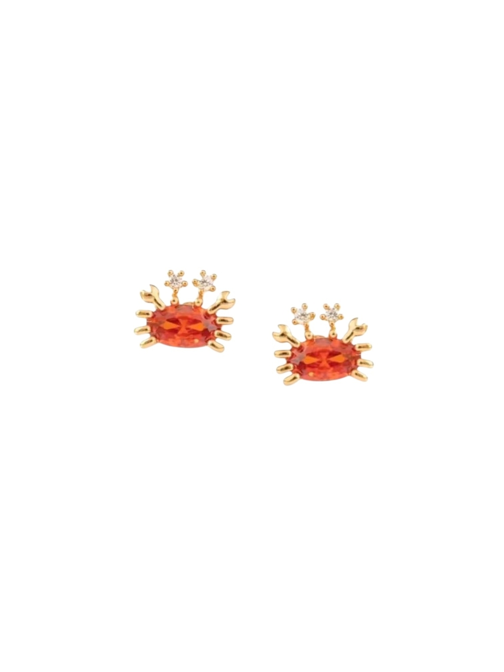 Cubic Zirconia Crab Stud Earrings